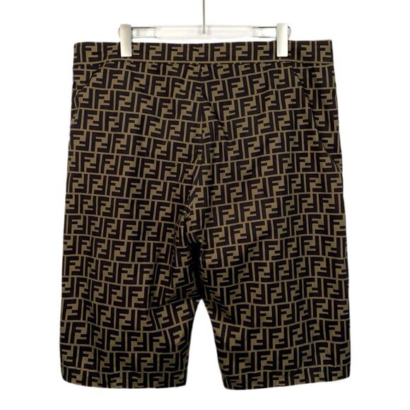Fendi Brown FF Logo-Printed Casual Shorts Mens Size 52 - Picture 6 of 6